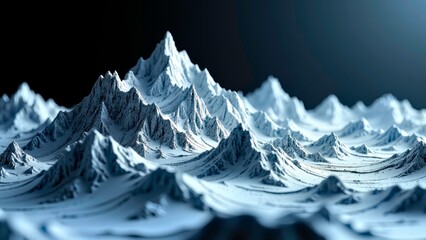 Ice blue peaks cluster with rough texture
