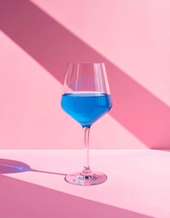 Glass with blue liquid