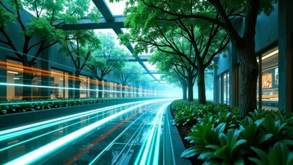 Extension of green plants on both sides of the Science and Technology Street