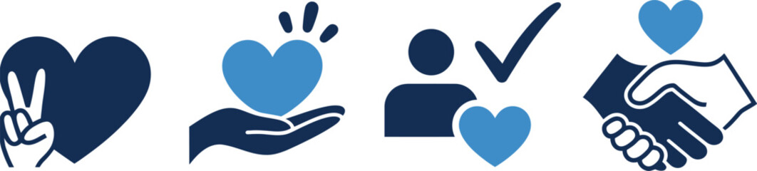 Obraz premium Caring Hands Holding Hearts Symbols