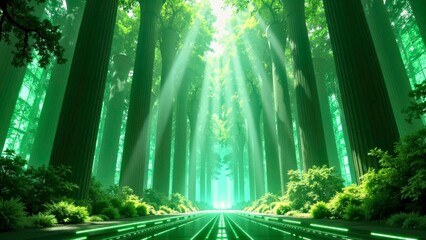 Green Bamboo Forest Technology Channel Extension