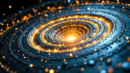 Blue Gold Vortex Technology Luminous Texture