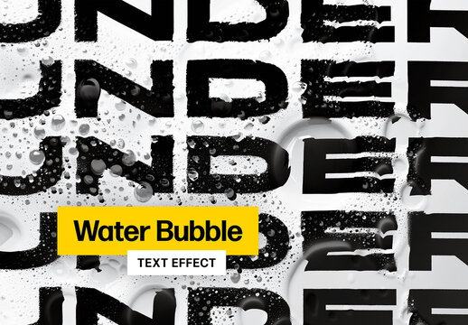 Water Bubble Text Effect Mockup