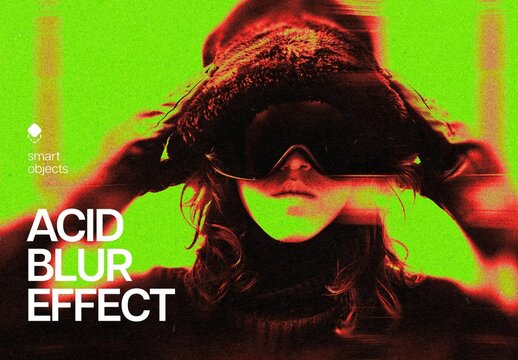 Acid Blur Photo Effect Mockup