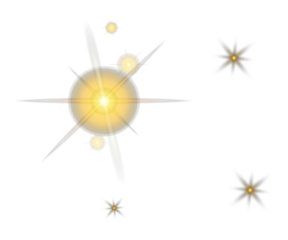 Golden starburst effects isolated on transparent background transparent background