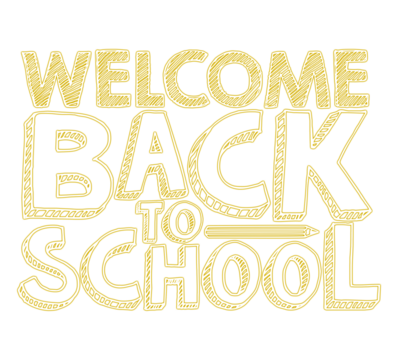 WelcomeBackToSchoolYellowTextDesign transparent background - Powered by Adobe