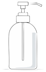 Hand sanitizer dispenser black outline illustration