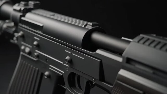 Detailed Side Profile of Modern Submachine Gun