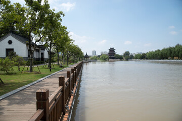 Fototapeta premium Qingjiangpu Waterfront Promenade, Huai'an Jiangsu China