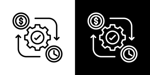 Efficiency Icon Set Vector Collection Style Line Isolated In Black And White