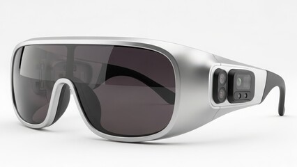 Modern silver oversized sunglasses