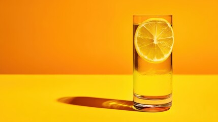 highball cocktail with citrus wheel on smooth bar countertop
