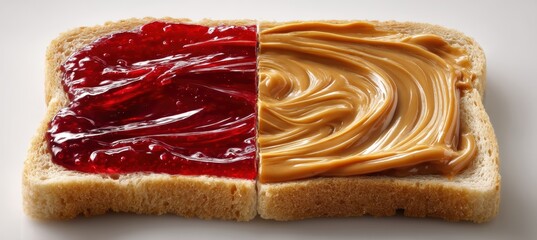 pb&j with peanut swirl on cyan plate, clean background left right copy