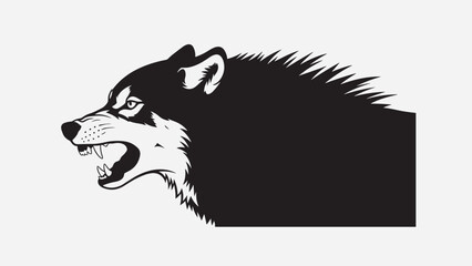 Black and White Husky Dog Head.