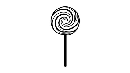 Black and White Lollipop Illustration.