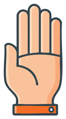 Obraz premium Stylized Illustration of a Peach-Colored Human Hand Showing Five Fingers