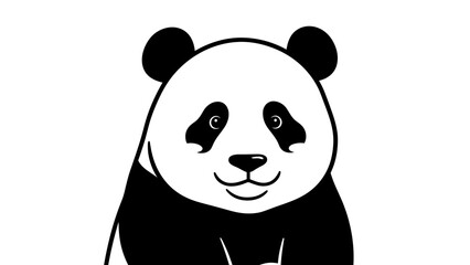 Black and White Panda Illustration.