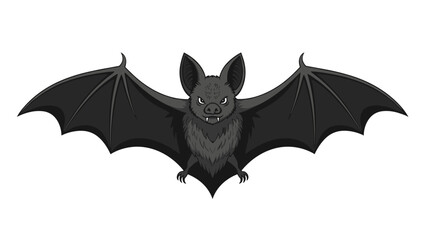 Black Bat in Flight Silhouette.