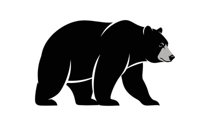 Black Bear Silhouette Walking Profile.