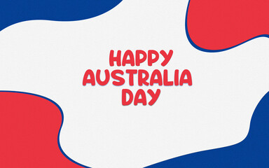 happy australia day greeting card design with abstract blue and red fluid shapes © Mr.Spy