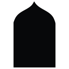 Islamic architecture dome shape with pointed top  simple black silhouette
