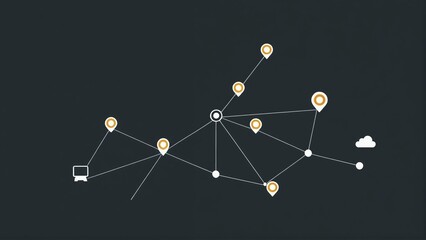 Network connectivity map with locations