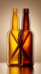 Drink totem with crossed cups, diagonal bar, warm neutral fade