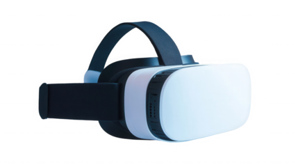 Virtual reality headset for immersive digital experience on transparent background