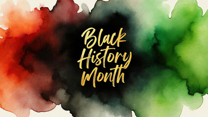 Black history month celebration with colorful watercolor background