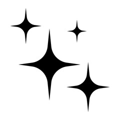 Obraz premium PNG Black star sparkle icon, transparent background