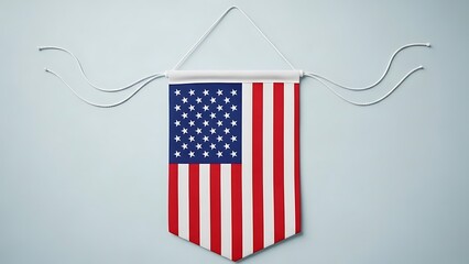 American flag banner hanging on wall