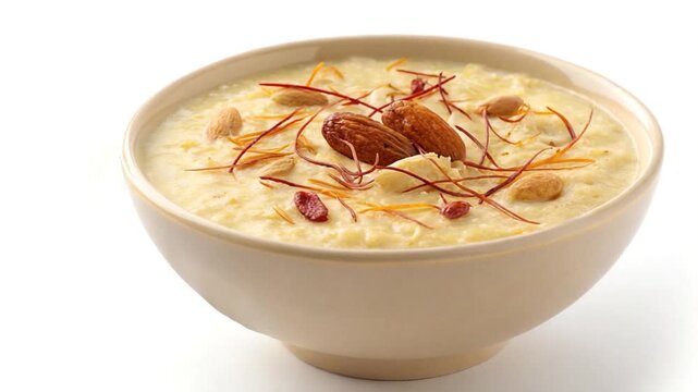 kheer indian sweets isoalted on white background video