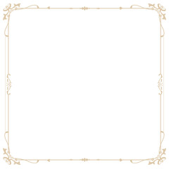 Obraz premium Gold vintage png frame, ornaments transparent background