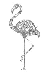Png flamingo element, transparent background © Rawpixel.com