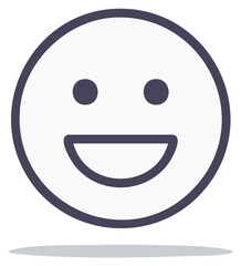 Fototapeta premium Smiling Face Emoticon Graphic with Open Mouth Happy Facial Expression