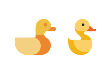 Duck Icon Illustration Isolated on White Background