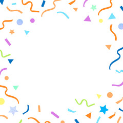 Obraz premium Cute ribbons png frame background with geometric confetti