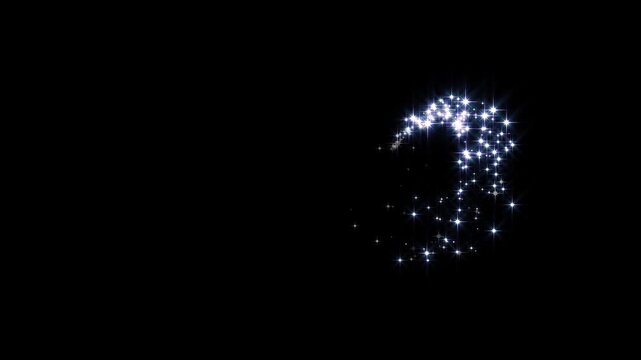 Glowing glitter burst sparkle effect overlay, twinkling glitter stars line animation, fairy dust wand glitter star trail transition, magic sparkling bokeh effect, shining twinkle effect black screen