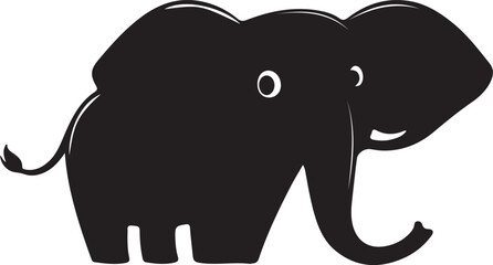 Cute cartoon baby elephant vector illustration with big trunk and fun safari style © Musa