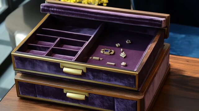 Expensive velvet jewellery box case organizers, Luxurious velvet jewelry box organizers