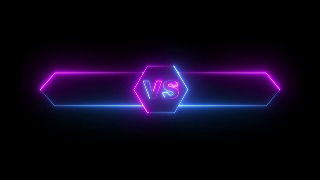 neon vs versus bar icon, bright signboard, light banner. versus bars icon animation. VS versus bars multiplayer co op team. Neon vs banner Announcement. Competition vs match game, battle vs sport. 