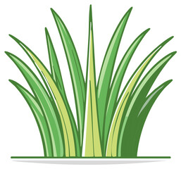 Obraz premium Illustration of Lush Green Grass Blades, Spring Meadow Growth