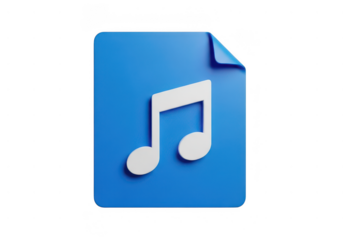 Music note icon isolated on transparent background