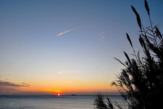 Sunset in Bogliasco, Liguria, Italy