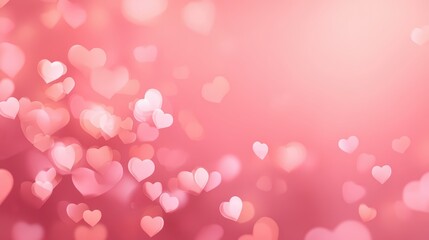 Romantic pink hearts banner
