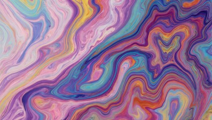 Swirling, colorful abstract artwork with marbled patterns in various hues