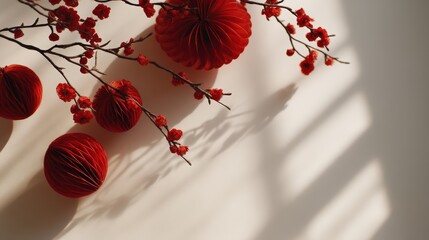 Chinese New Year red paper decor