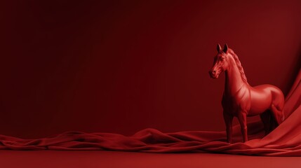 Red zodiac horse Chinese New Year banner