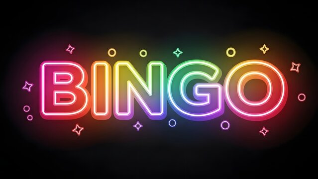 Vibrant bingo neon sign