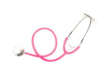 Stethoscope isolated on white background. Medical instrument. Medical concept. Healthcare. Health Day.Doctor equipment. Cardiology. Heart disease.Lung diagnostics.Diagnosis of respiratory inflammation